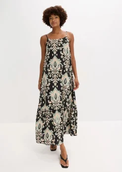 Trägerkleid aus strukturierter Viskose