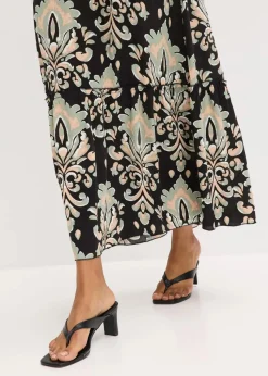 Trägerkleid aus strukturierter Viskose