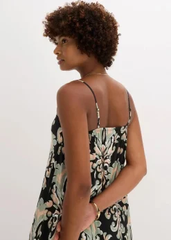 Trägerkleid aus strukturierter Viskose