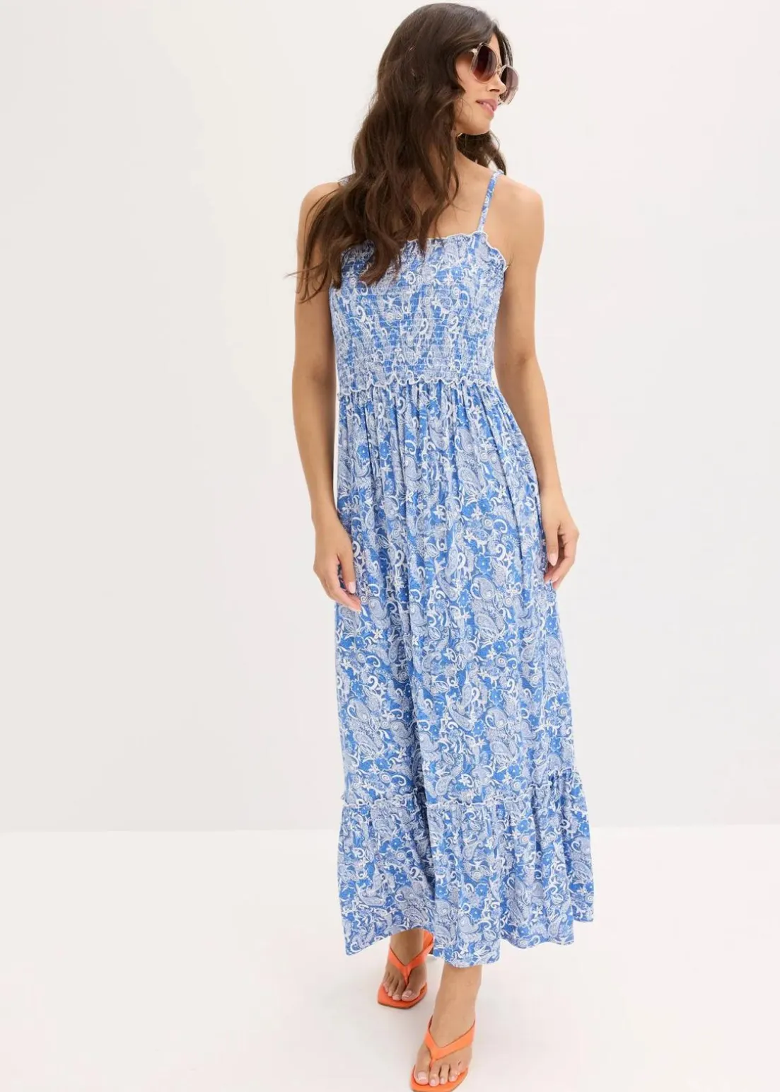 Trägerkleid aus Viskose-Mix