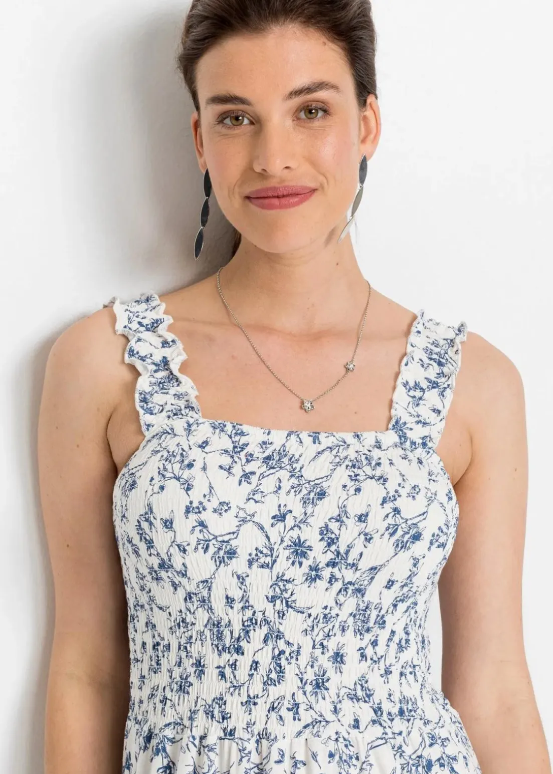 Trägerkleid aus Viskose-Mix