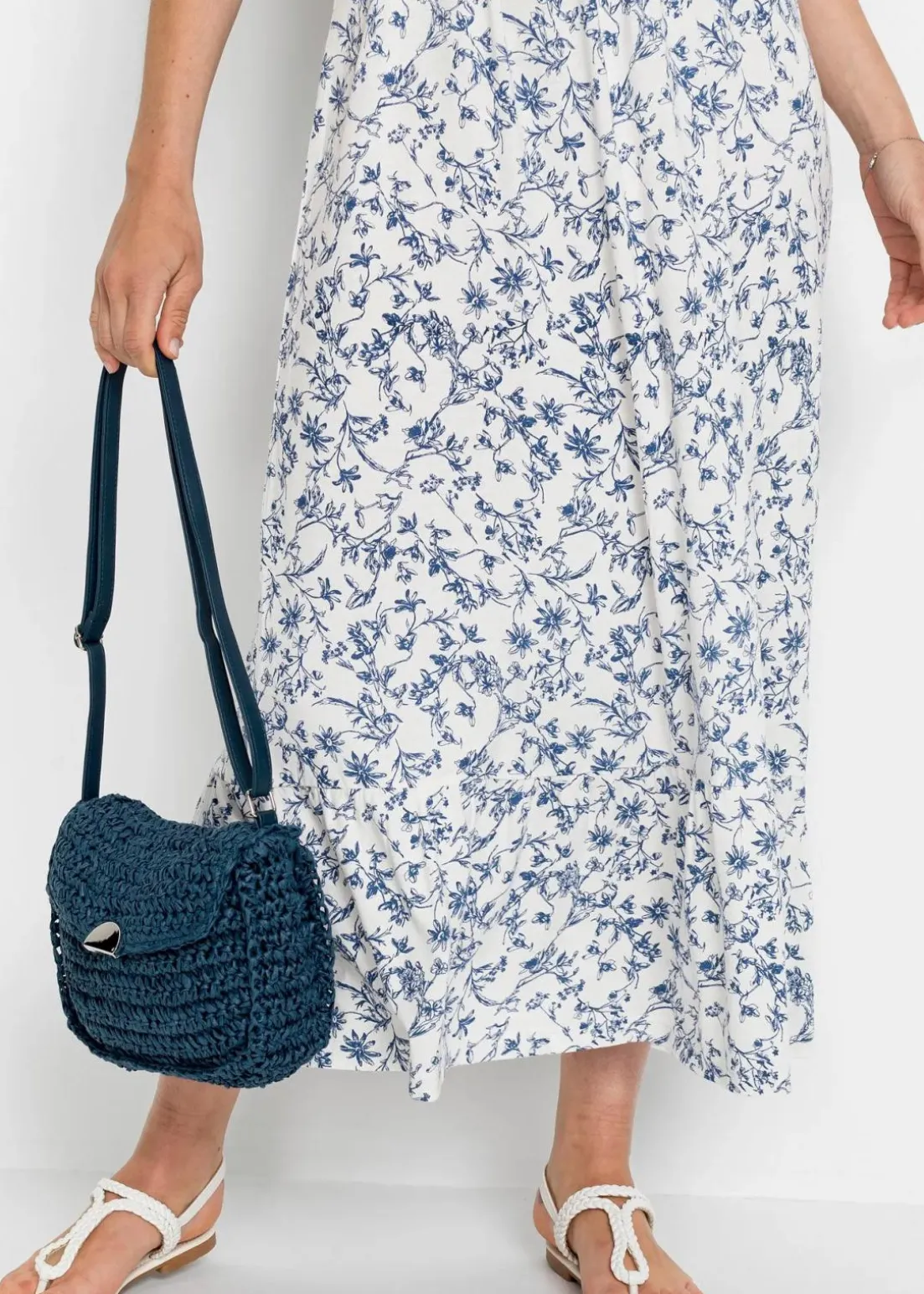 Trägerkleid aus Viskose-Mix