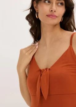 Trägerkleid mit Knotendetail