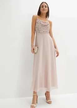 Trägerkleid mit Paillettenstickerei