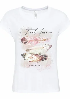 T-Shirt mit Federdruck