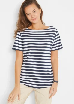 T-Shirt mit U-Boot-Ausschnitt
