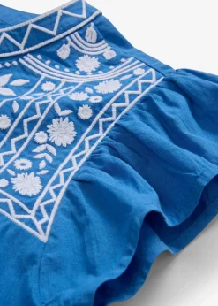 Tunika mit Seidenanteil und Stickerei