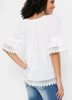 Tunika mit Spitze aus softer Viskose