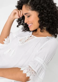 Tunika mit Spitze aus softer Viskose