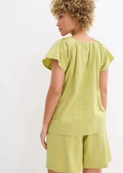 Tunikabluse aus Baumwoll-Seersucker