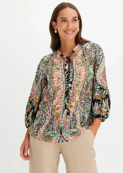 Tunikabluse aus fließendem Satin