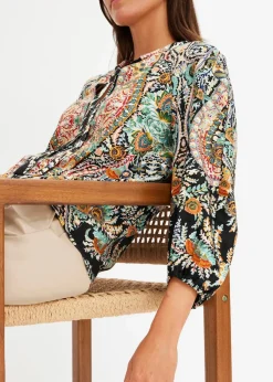 Tunikabluse aus fließendem Satin