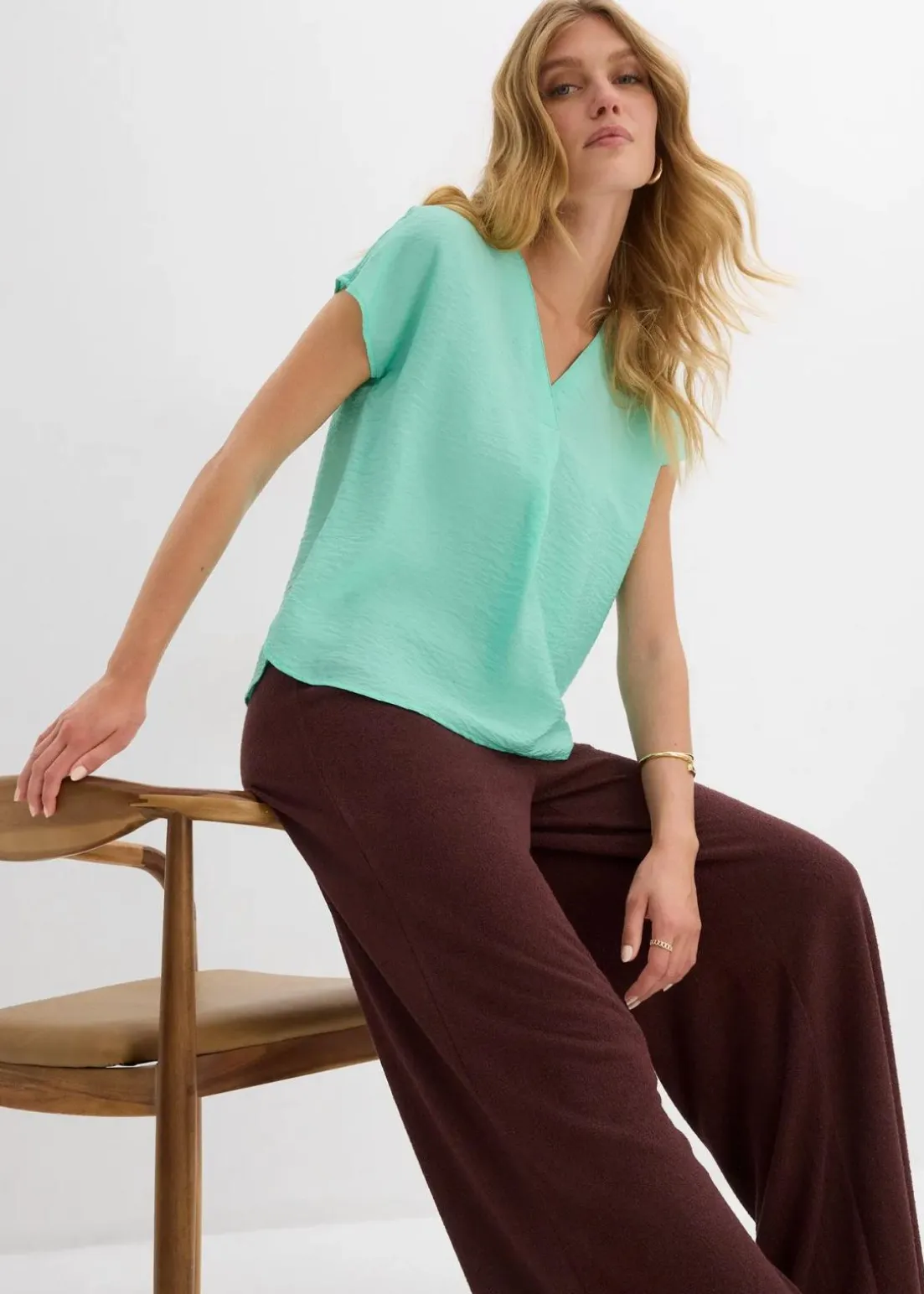 Tunikabluse aus fließendem Viskose-Mix