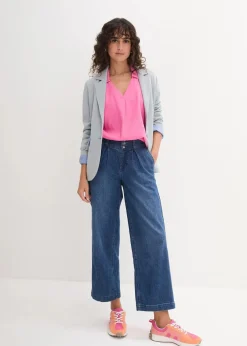 Tunikabluse aus luftigem Leinen-Mix