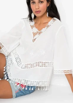 Tunikabluse aus reiner Baumwolle