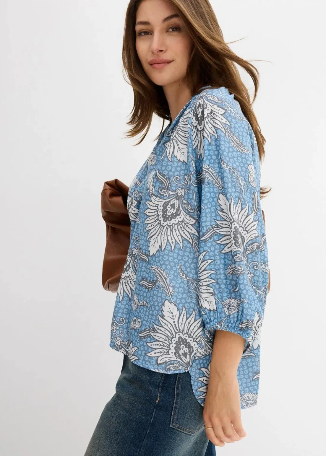 Tunikabluse aus softem Viskose-Mix