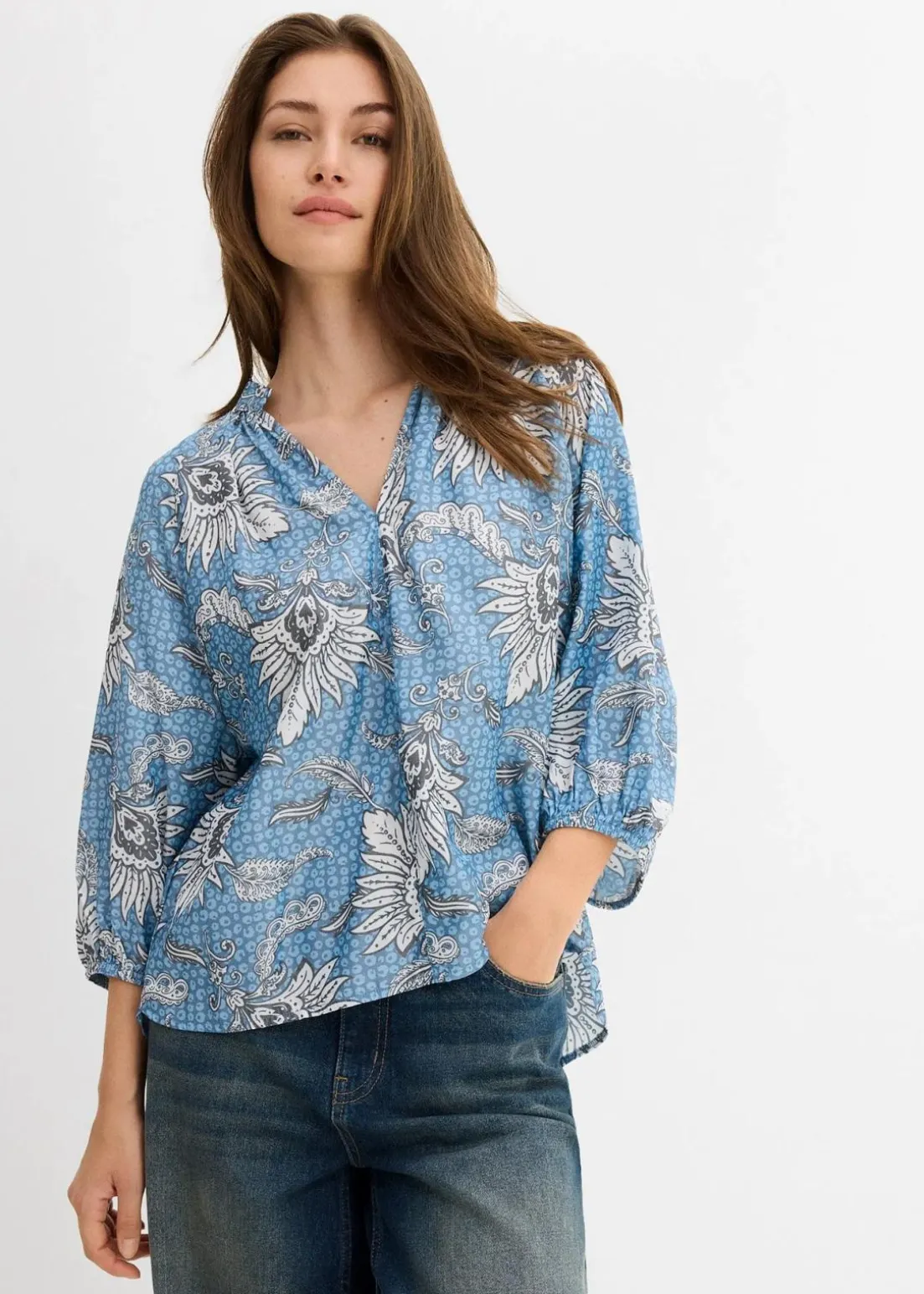 Tunikabluse aus softem Viskose-Mix