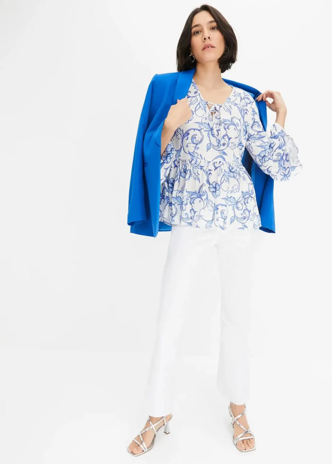 Tunikabluse aus strukturierter Viskose