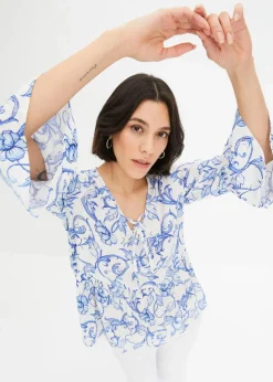 Tunikabluse aus strukturierter Viskose