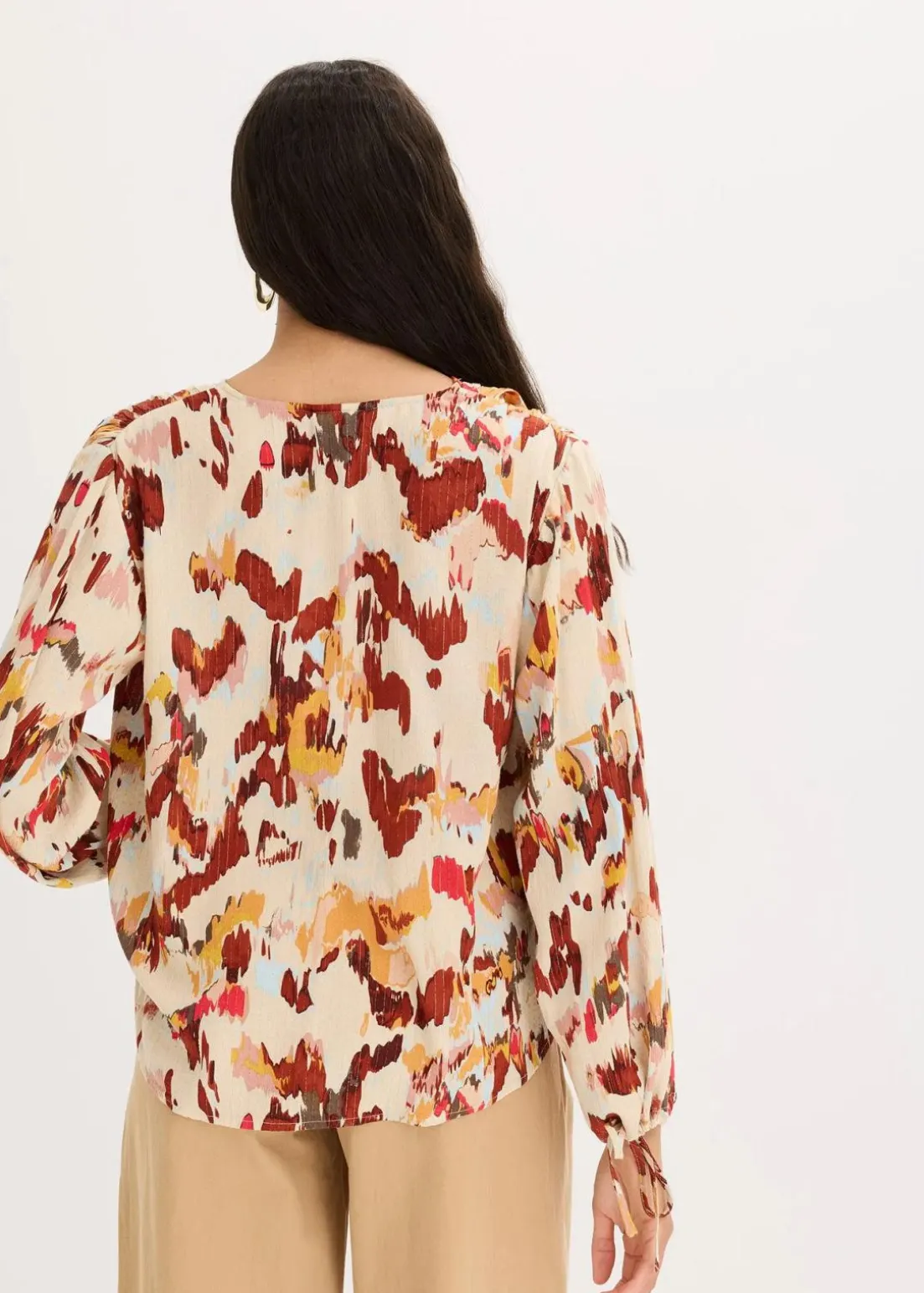 Tunikabluse mit metallischen Garn