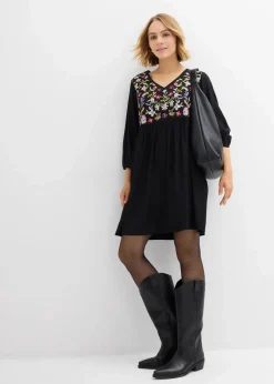 Tunika-Kleid aus fließender Viskose