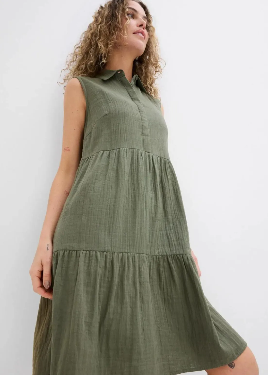 Tunika-Kleid aus luftigem Musselin