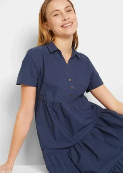 Tunika-Kleid aus reiner Baumwolle mit Lochstickerei