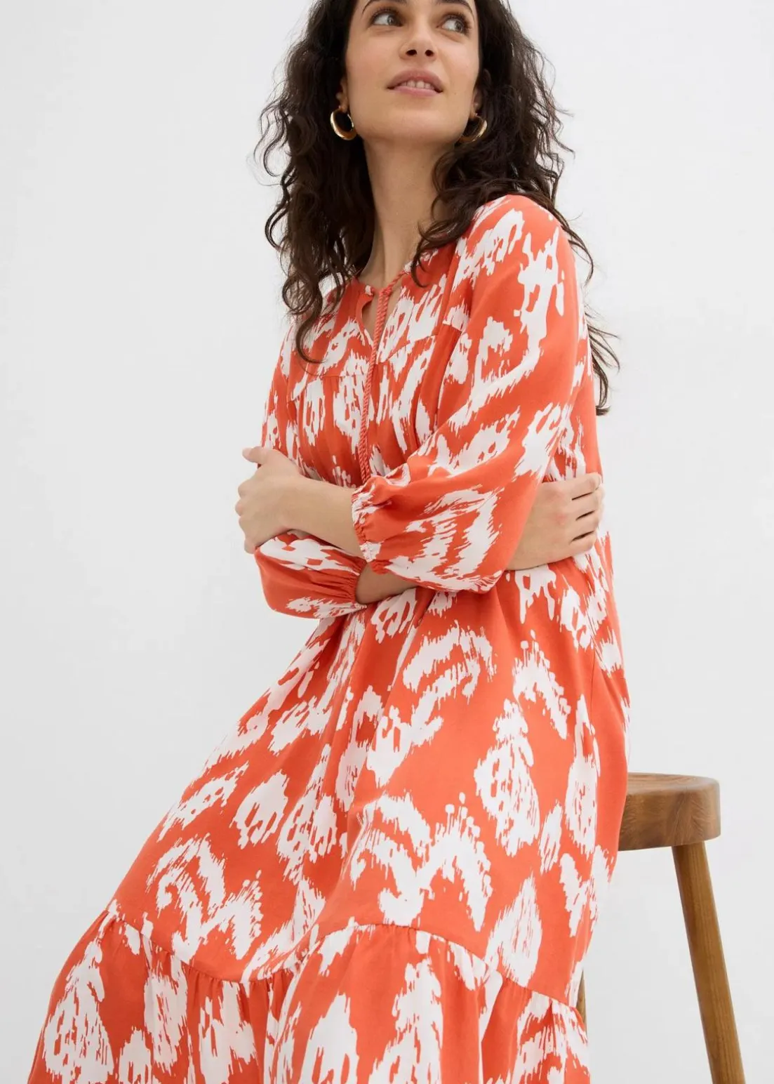 Tunika-Kleid aus reiner Viskose