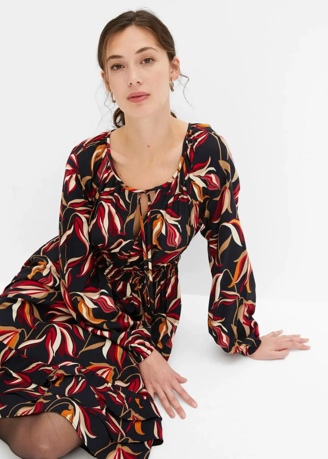 Tunika-Kleid aus reiner Viskose