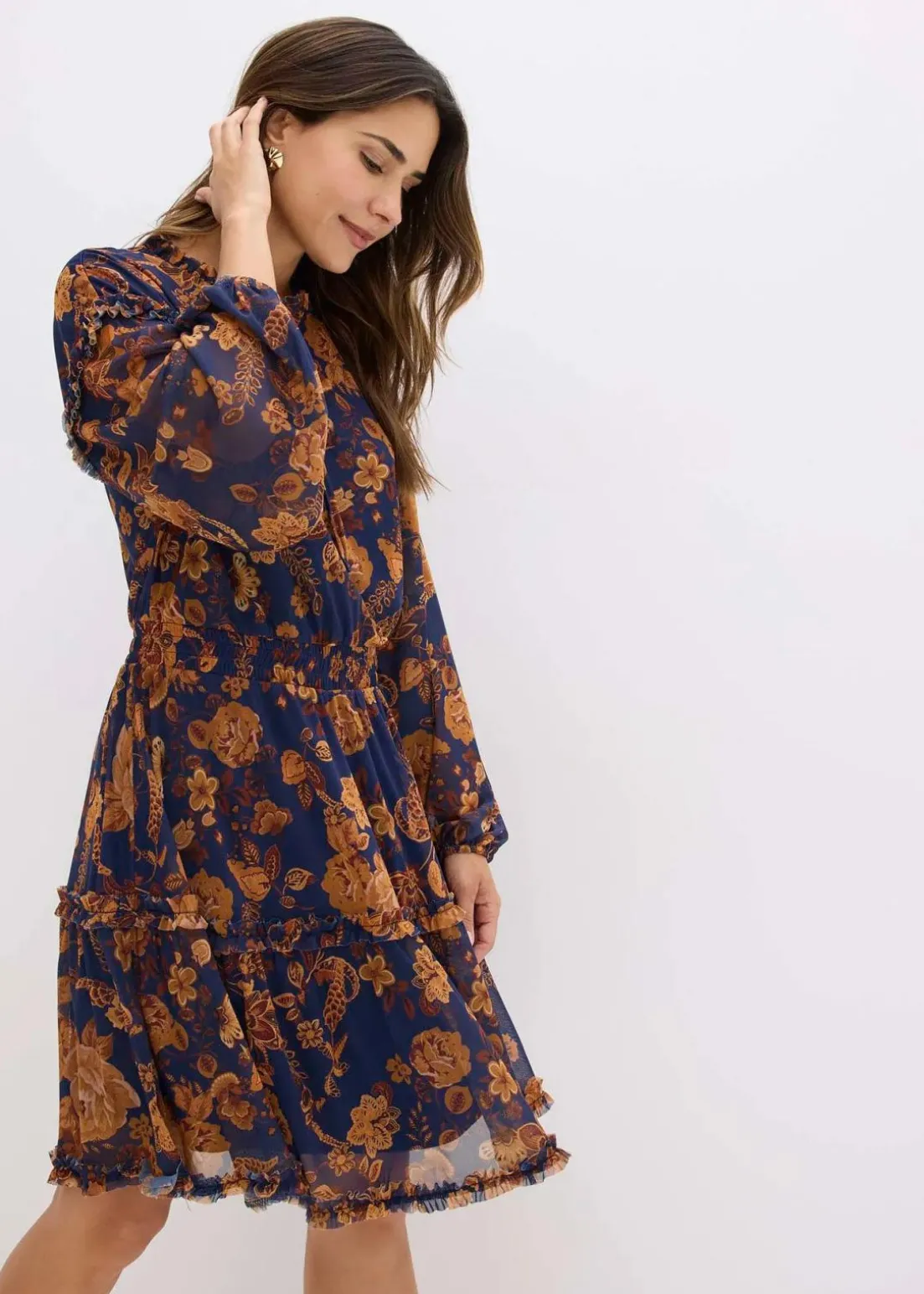 Tunika-Kleid aus softem Mesh