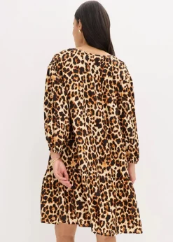 Tunika-Kleid aus strukturiertem Crêpe