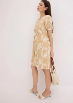 Tunika-Kleid mit Stickerei aus fließender Viskose