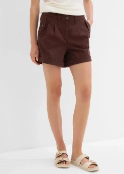 Twill-Shorts mit hohem Bund