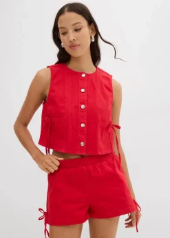 Twill-Weste aus elastischem Bio-Baumwoll-Mix