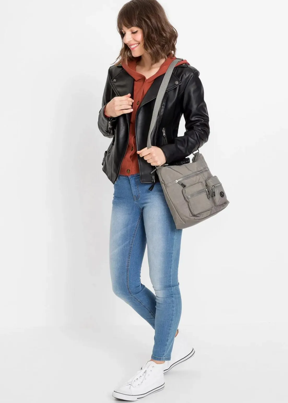 Umhängetasche mit Außentaschen