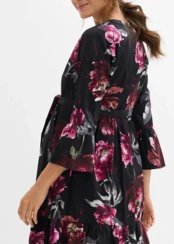 Umstands- und Stillblusenkleid aus reinem Bio-Baumwoll-Satin