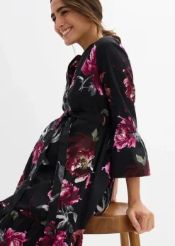 Umstands- und Stillblusenkleid aus reinem Bio-Baumwoll-Satin