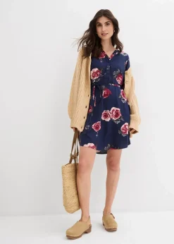 Umstands- und Stillblusenkleid aus fließender Viskose