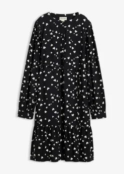 Umstands- und Stillblusenkleid mit süßem Herzendruck aus reiner Viskose