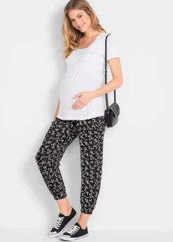 Umstandshose mit verspieltem Druck aus Viskose-Mix, Loose Fit