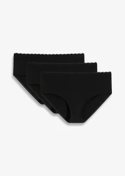 Umstandspanty mit Bio-Baumwolle und Spitze (3er Pack)
