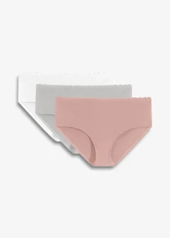 Umstandspanty mit Bio-Baumwolle und Spitze (3er Pack)