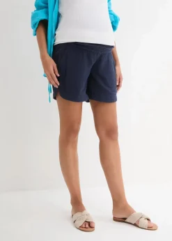 Umstandsshorts aus reinem Baumwoll-Musselin