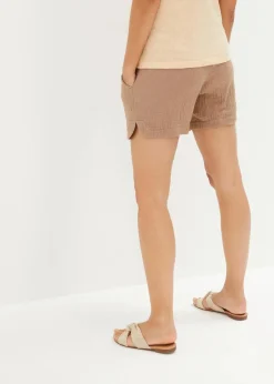 Umstandsshorts aus reinem Baumwoll-Musselin