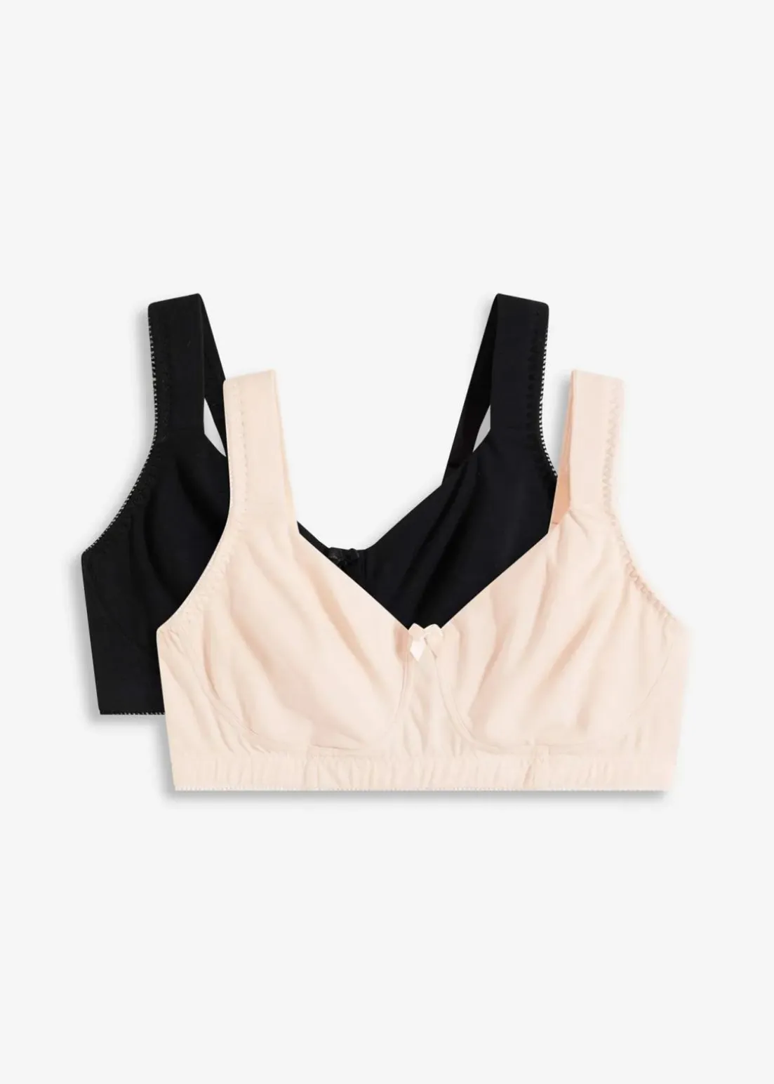 Ungepolsterter T-Shirt BH ohne Bügel mit Bio-Baumwolle (2er Pack)