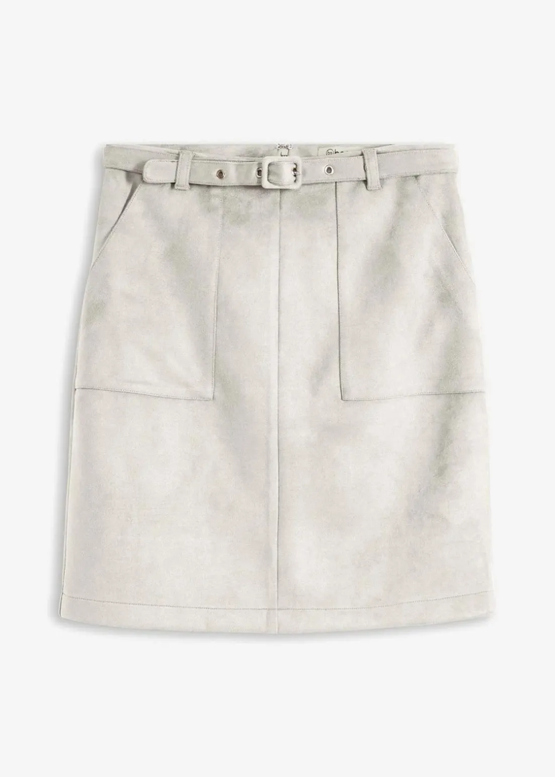 Velourlederimitat-Rock mit Gürtel