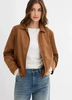 Velourslederimitat-Jacke