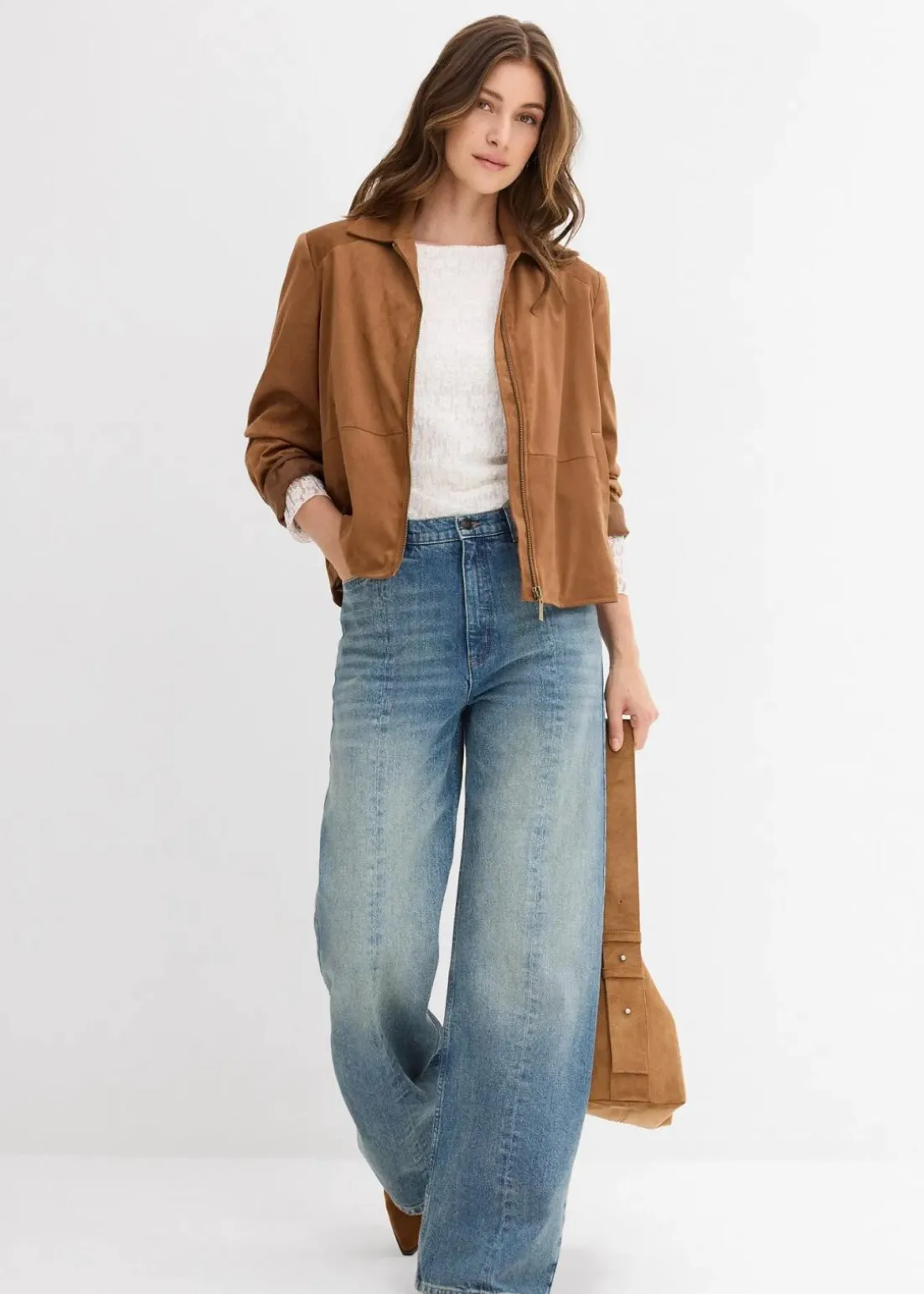 Velourslederimitat-Jacke