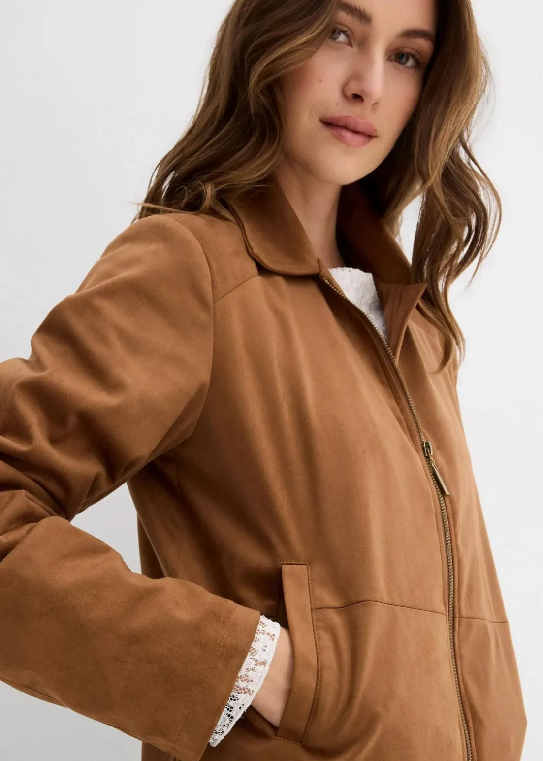 Velourslederimitat-Jacke