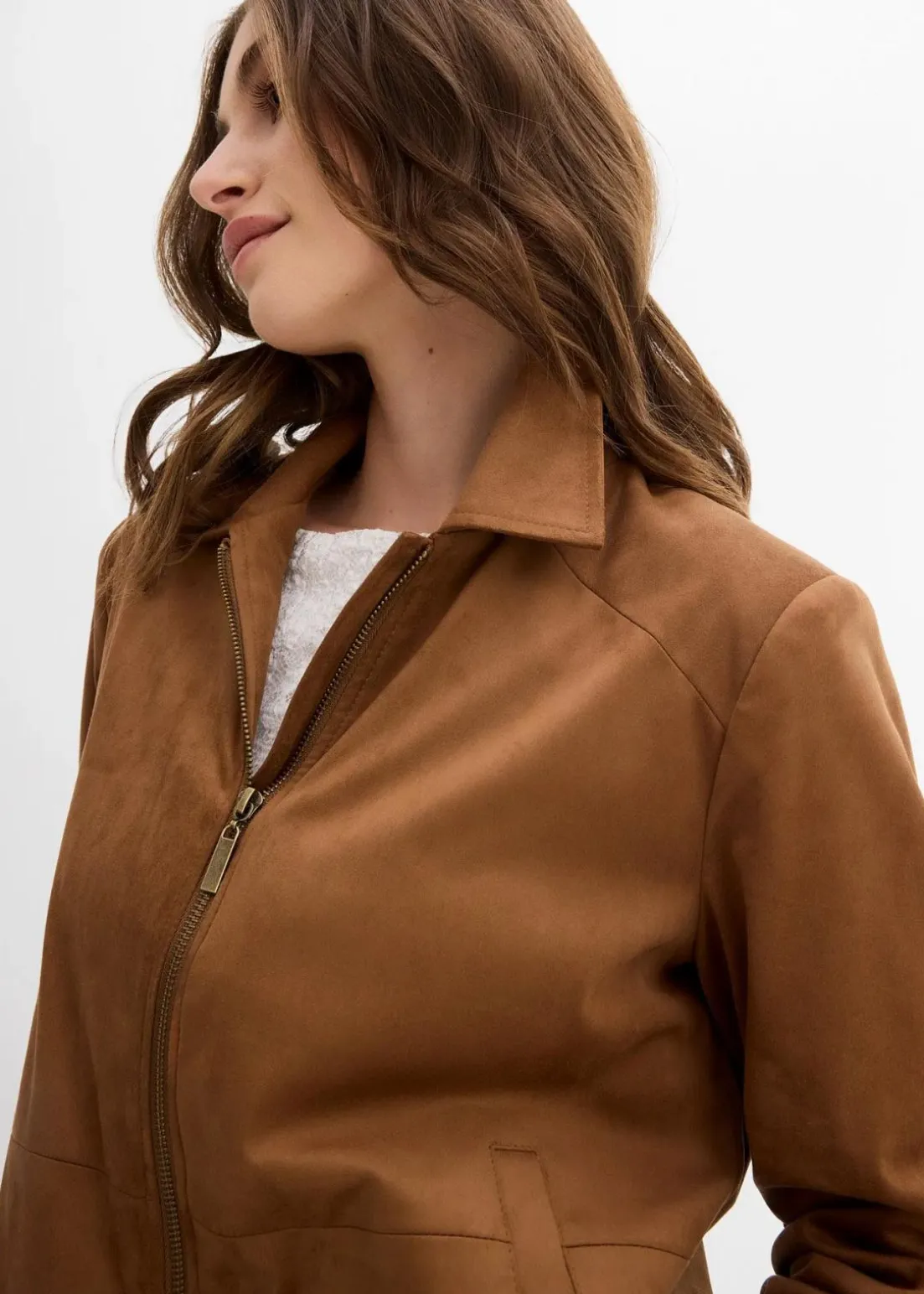 Velourslederimitat-Jacke